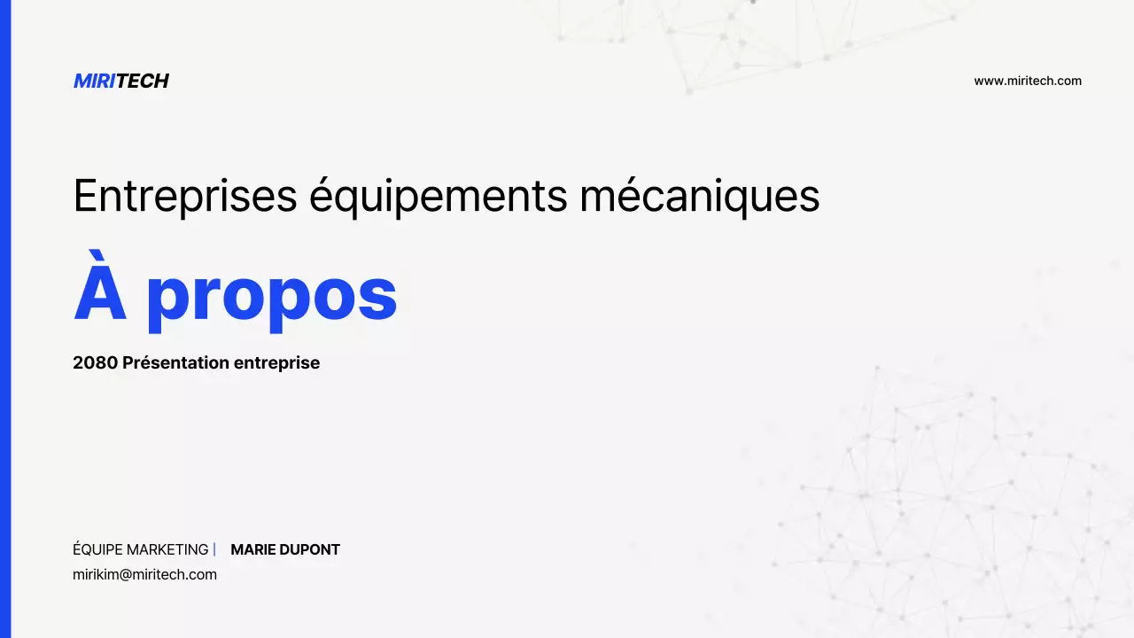 Présentation du profil d'entreprise Blue Simple