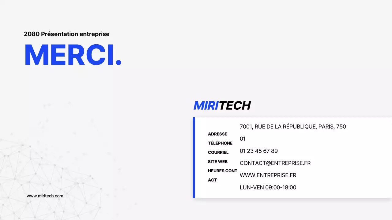 Présentation du profil d'entreprise Blue Simple