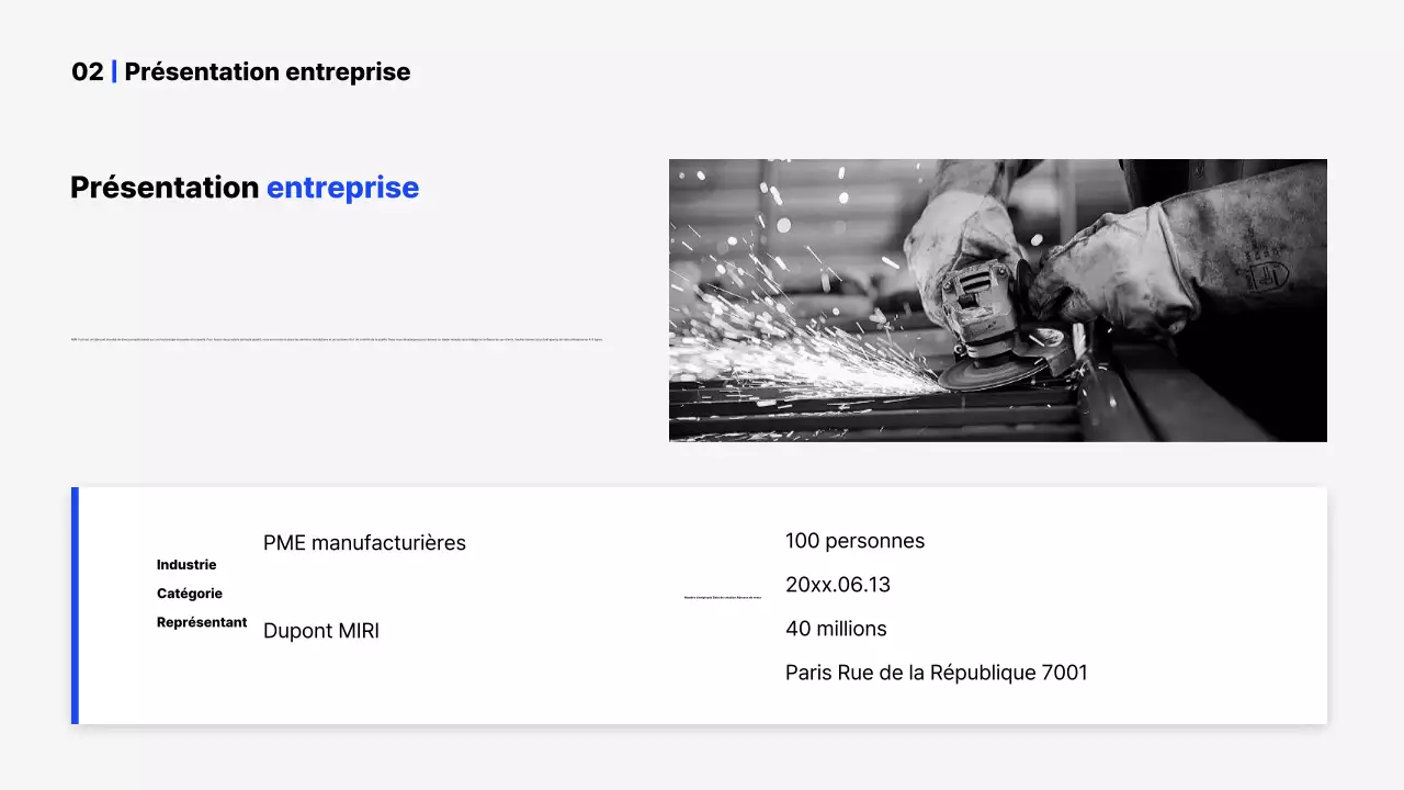 Présentation du profil d'entreprise Blue Simple