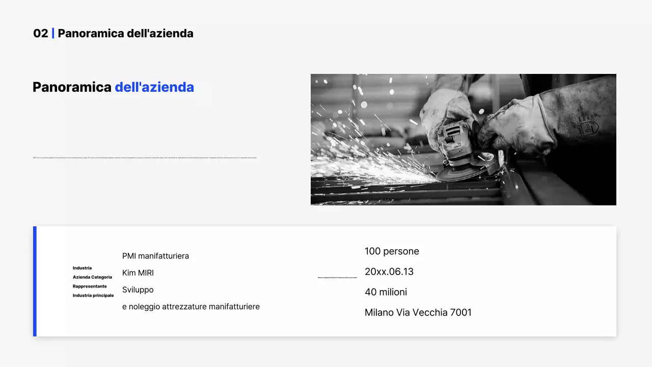 Presentazione del profilo aziendale Blue Simple