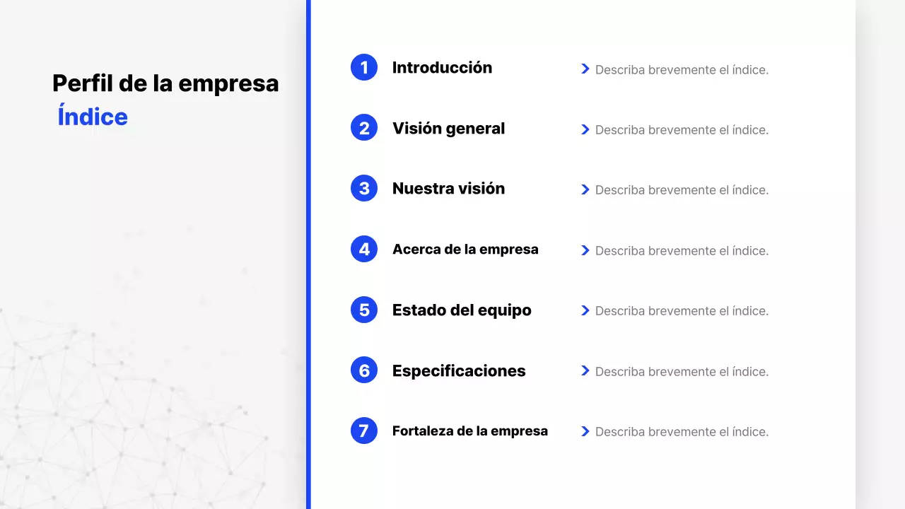 Presentación del perfil de empresa Blue Simple