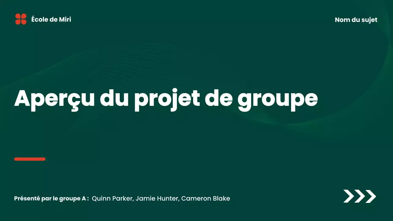 présentation d'un projet de groupe moderne et écologique