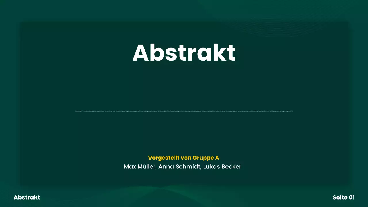 Präsentation des grünen modernen Gruppenprojekts