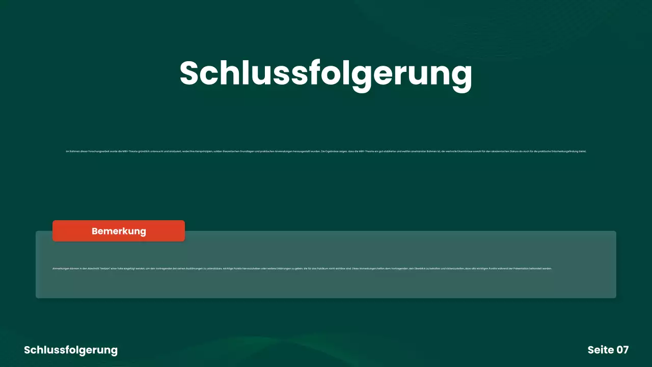 Präsentation des grünen modernen Gruppenprojekts