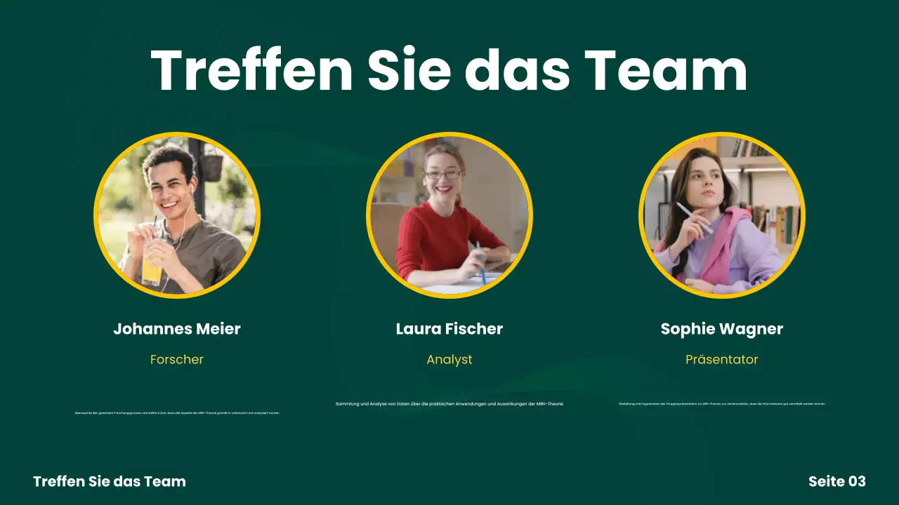 Präsentation des grünen modernen Gruppenprojekts