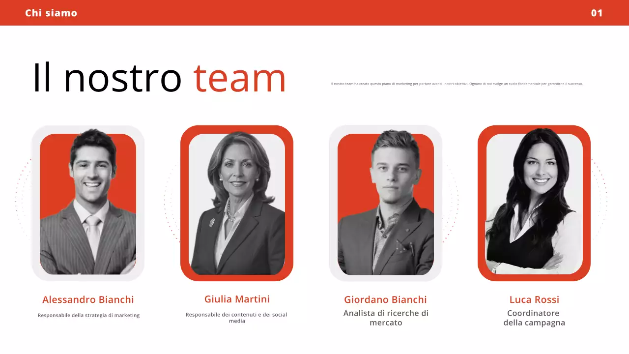 piano di marketing rosso moderno