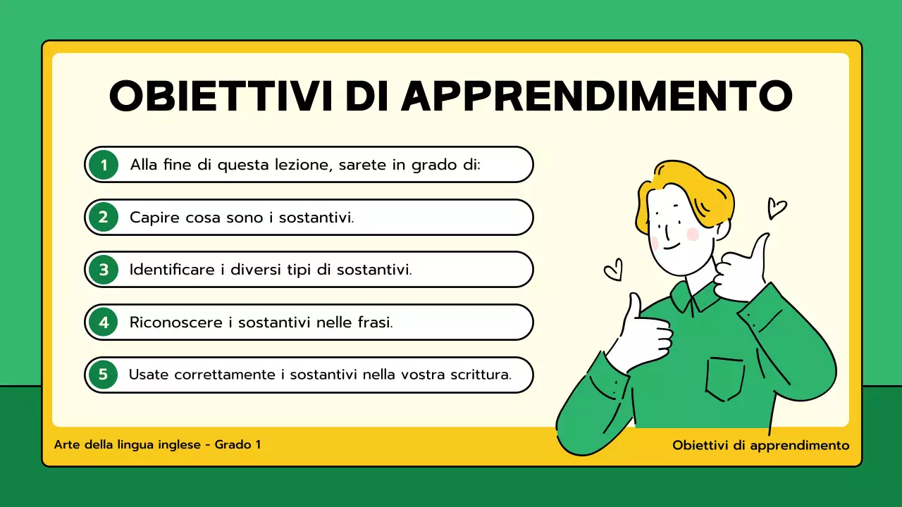 classe di grammatica verde minima