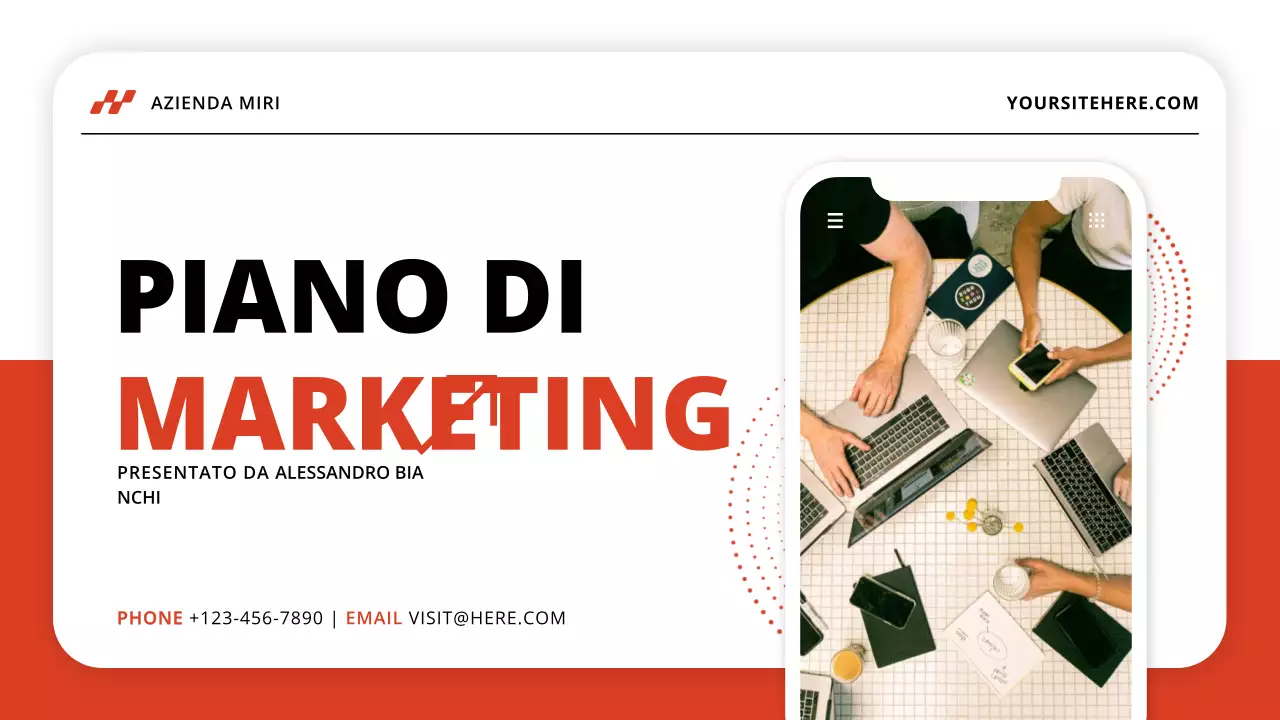 piano di marketing rosso moderno