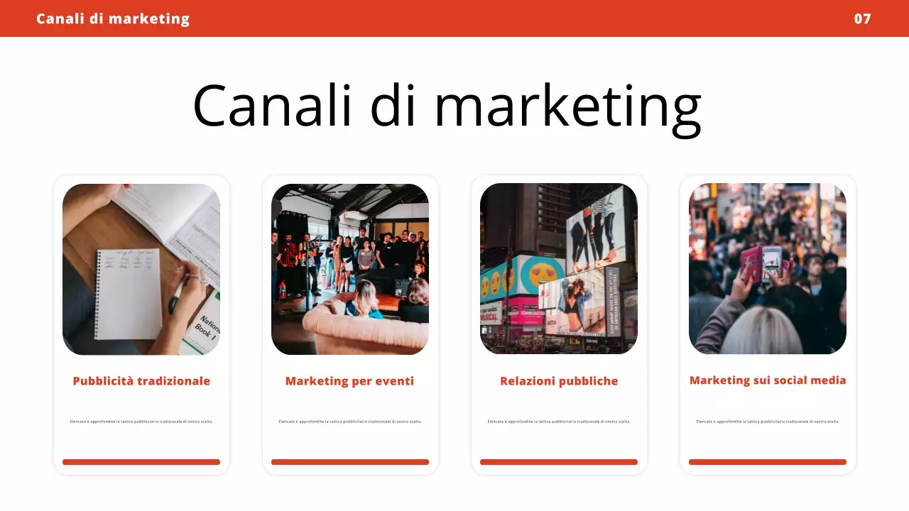 piano di marketing rosso moderno