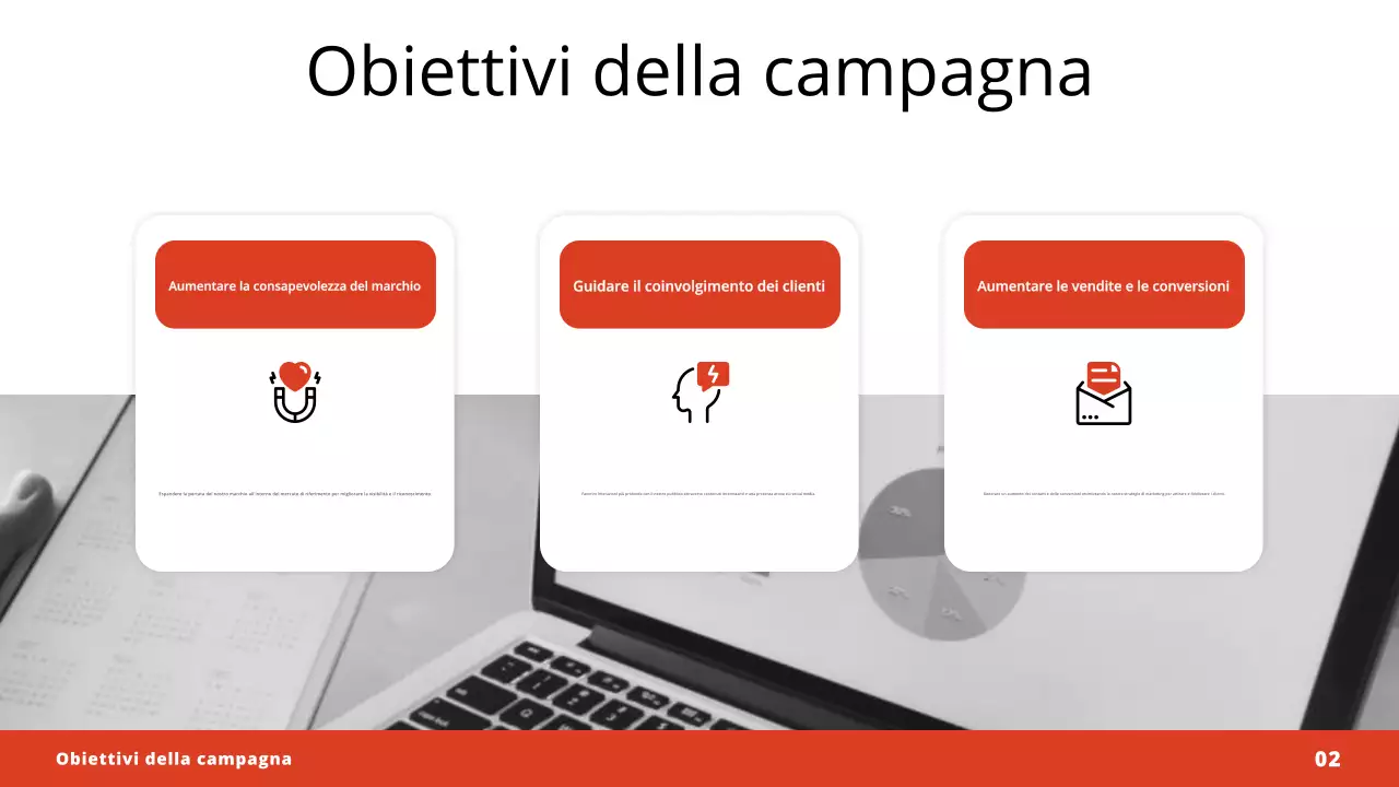 piano di marketing rosso moderno