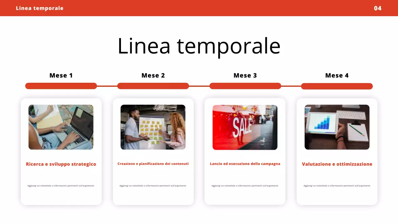 piano di marketing rosso moderno