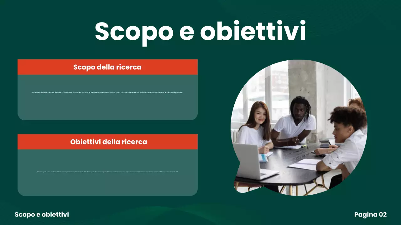 presentazione del progetto di gruppo green modern