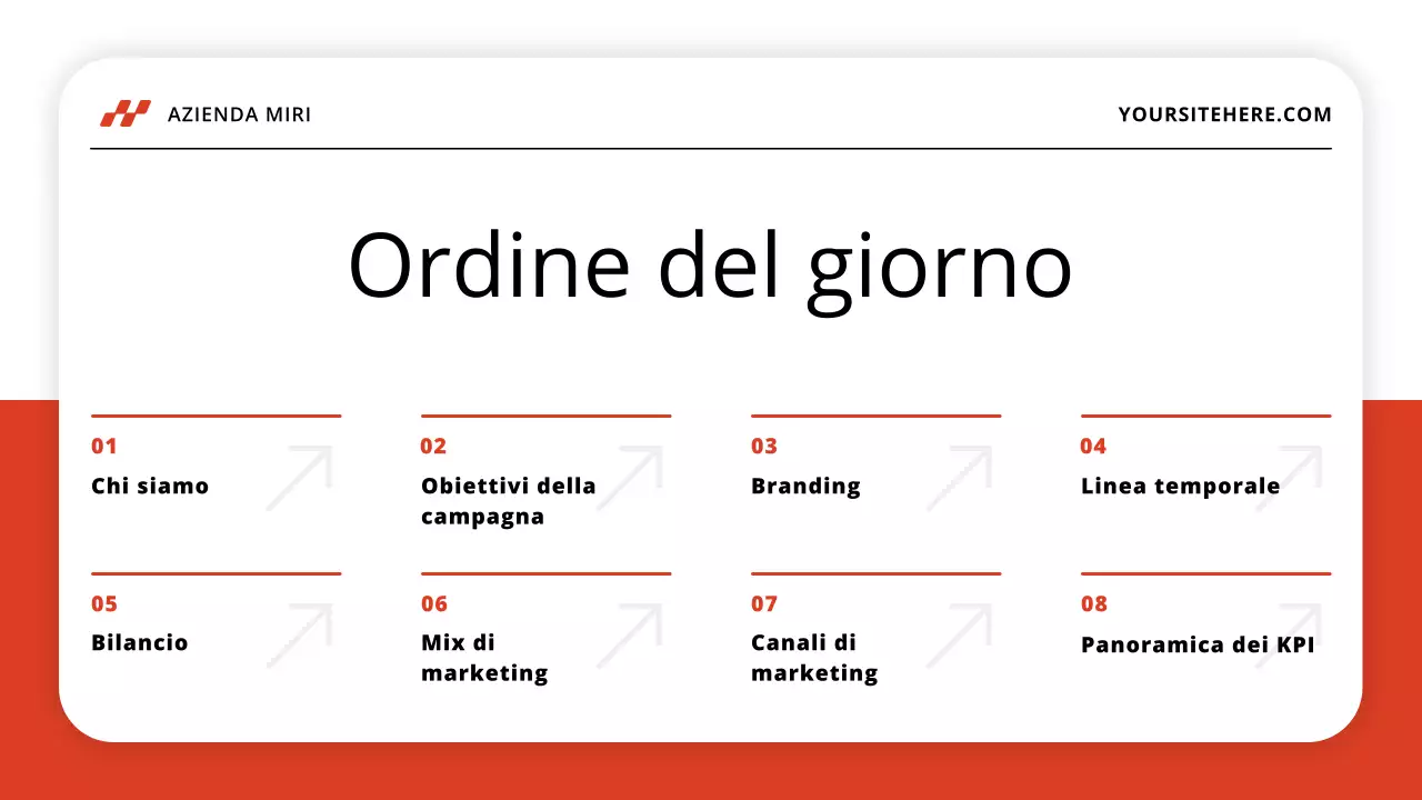 piano di marketing rosso moderno