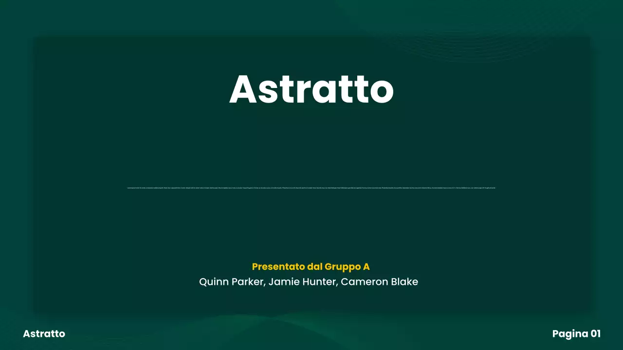 presentazione del progetto di gruppo green modern