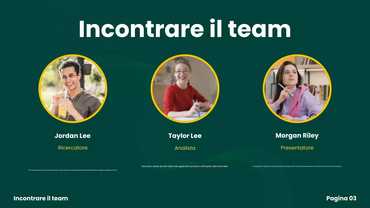 presentazione del progetto di gruppo green modern