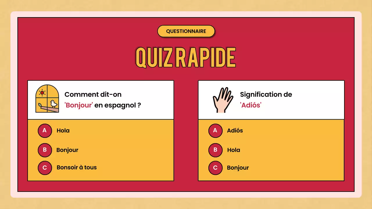 cours de langue rétro rouge