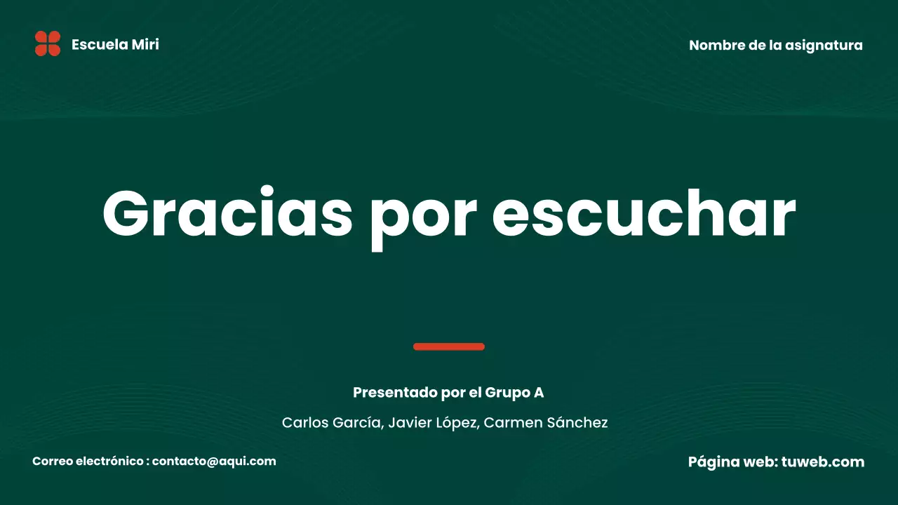 presentación del proyecto de grupo green modern