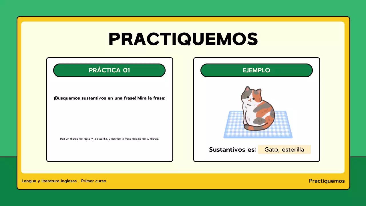 clase de gramática mínima verde