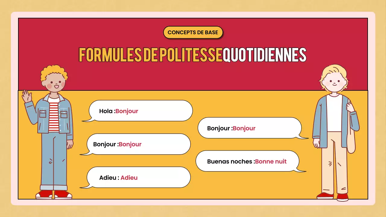 cours de langue rétro rouge