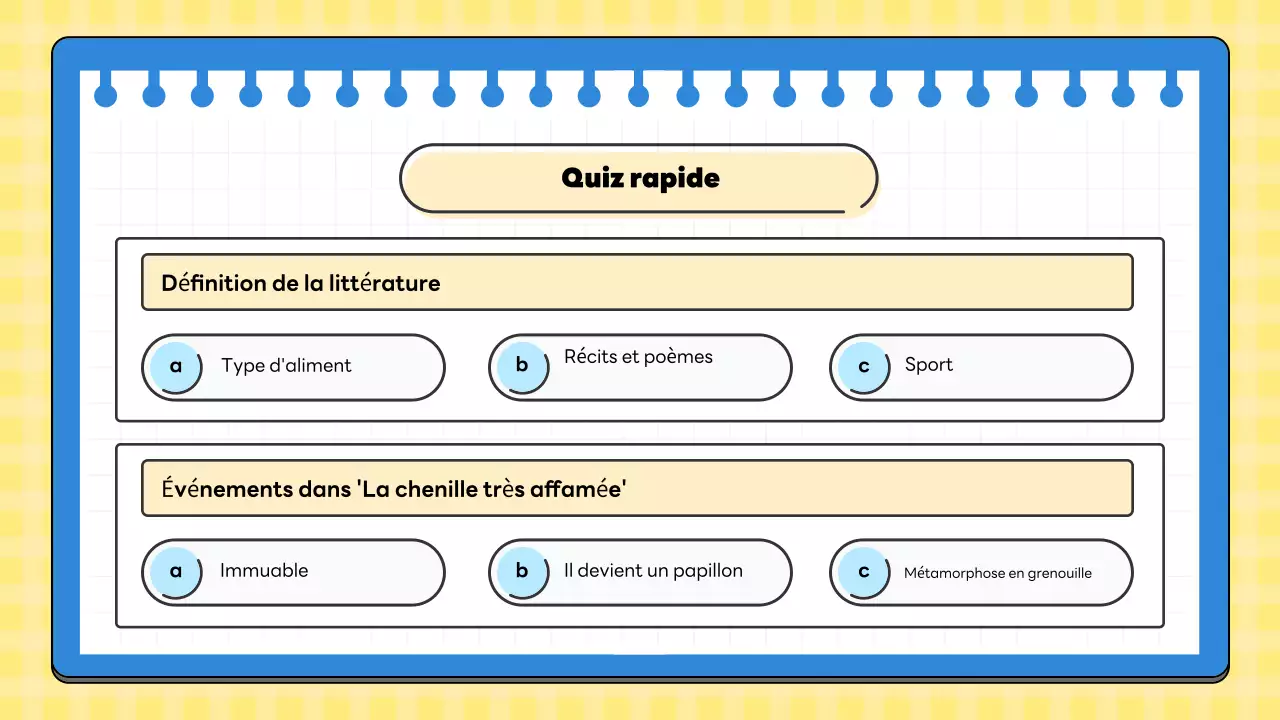 Classe de littérature minimale jaune