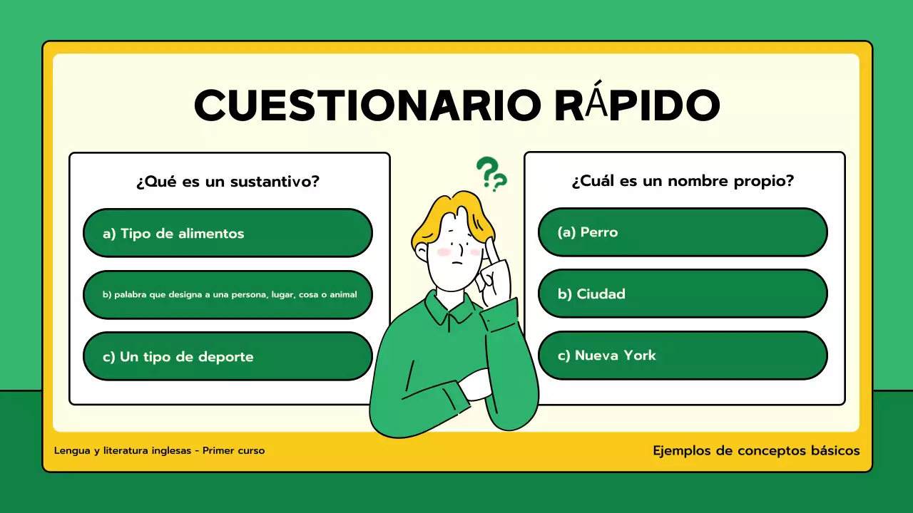 clase de gramática mínima verde