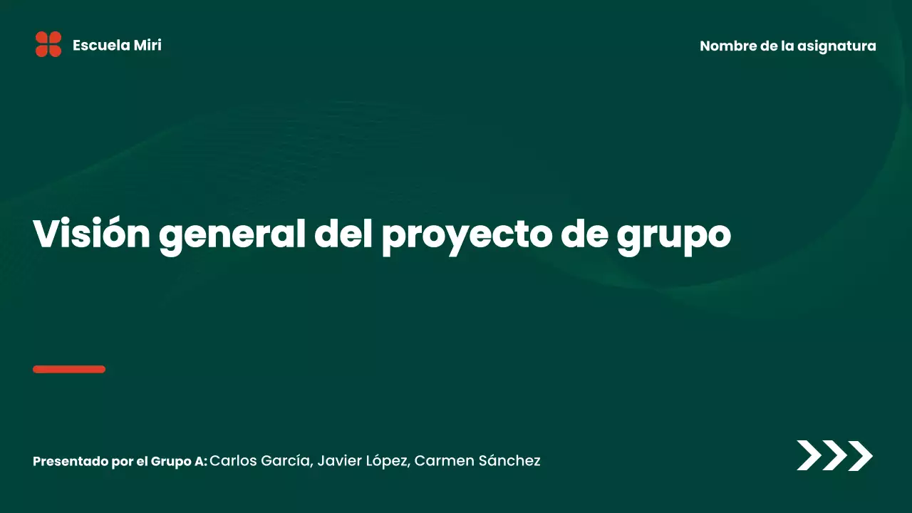 presentación del proyecto de grupo green modern