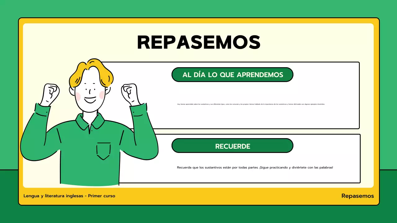 clase de gramática mínima verde