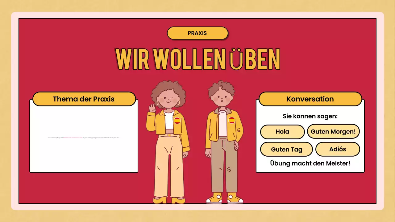 roter Retro-Sprachkurs