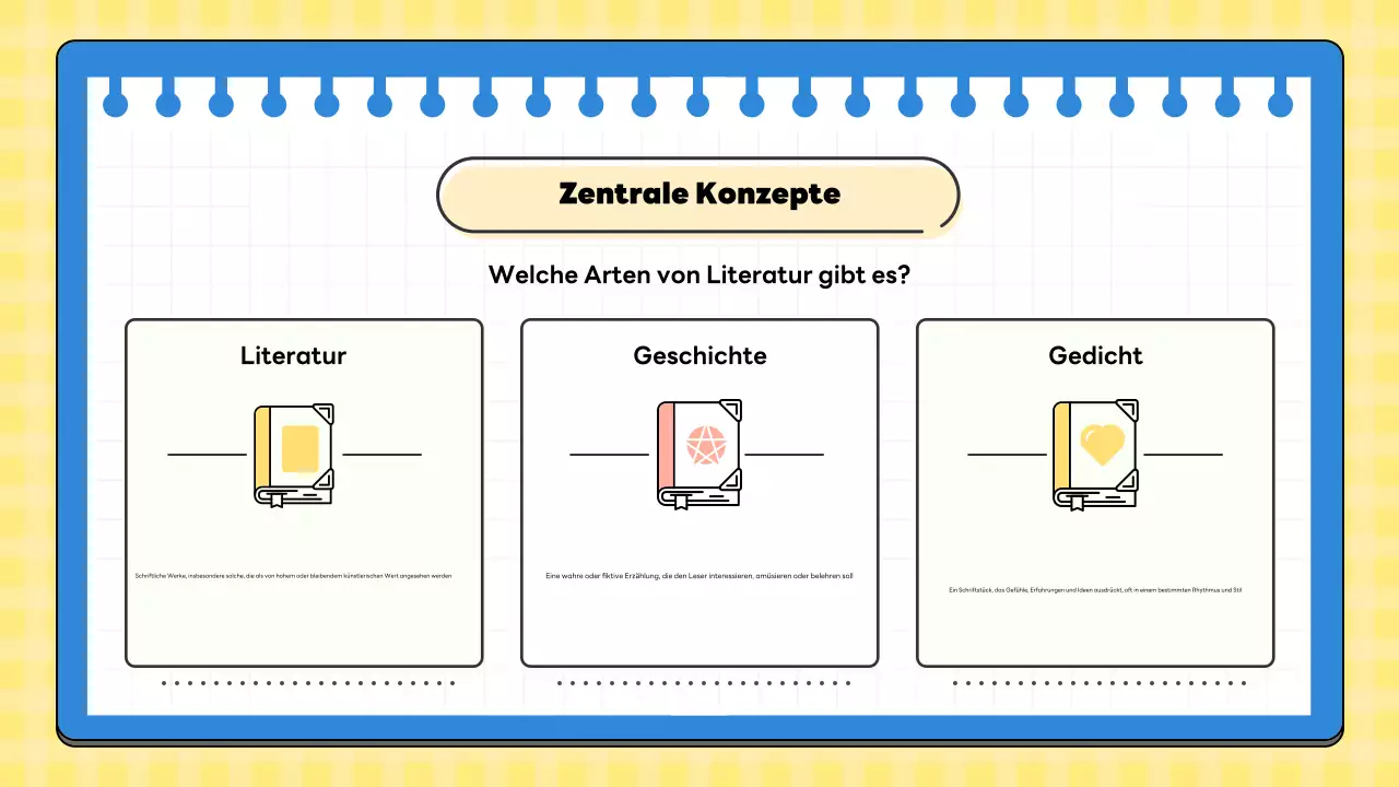 gelbe minimale Literaturklasse