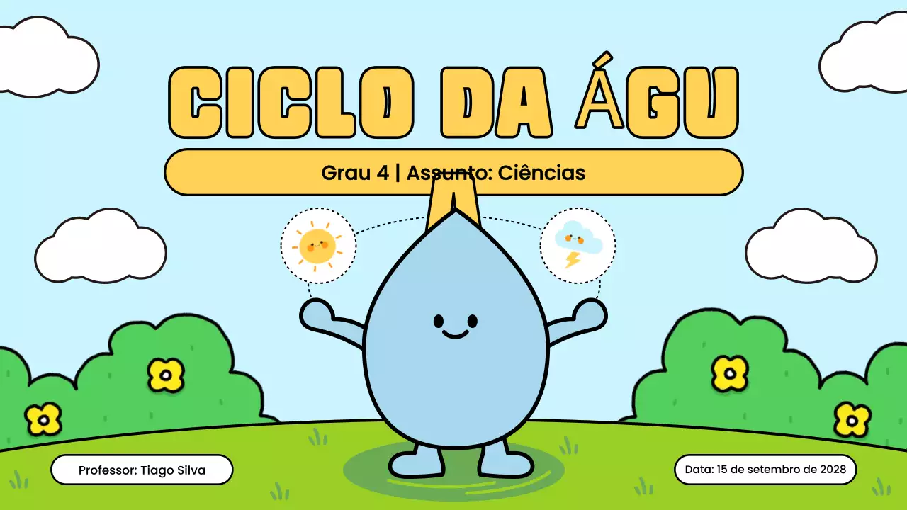 aula de ciências simples azul