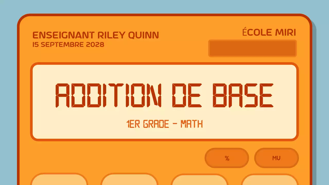 Illustration orange calculatrice guide mathématique