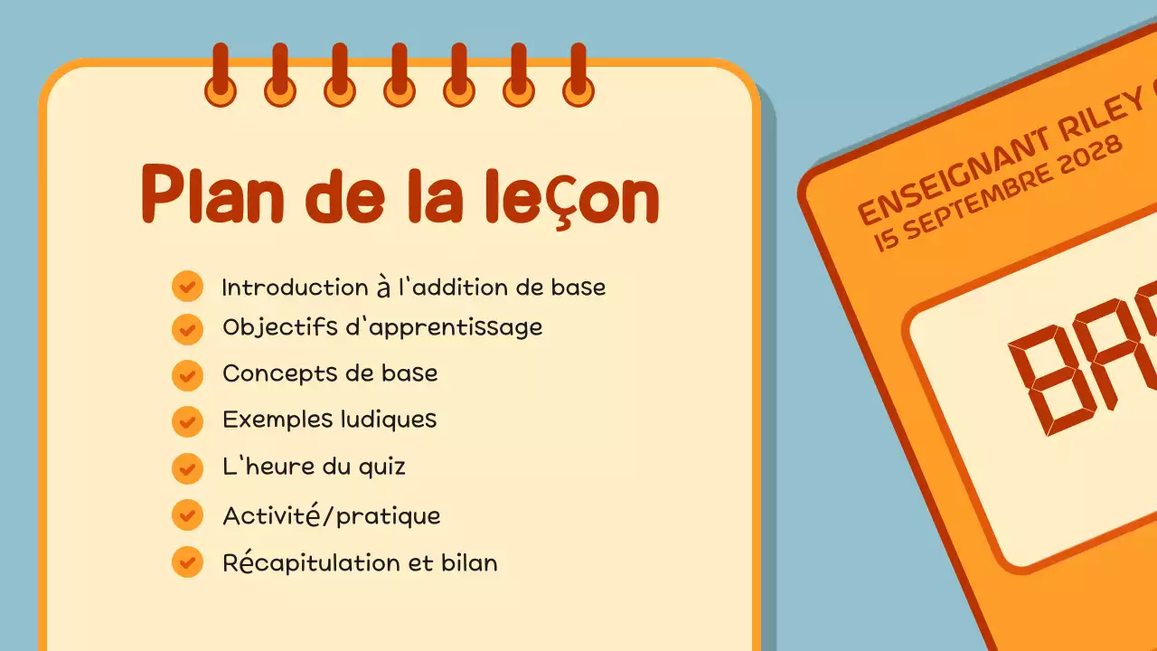 Illustration orange calculatrice guide mathématique