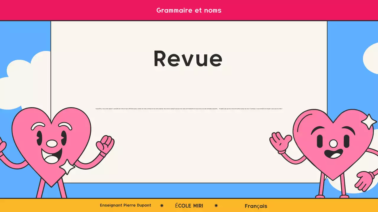 Classe de grammaire rétro rose