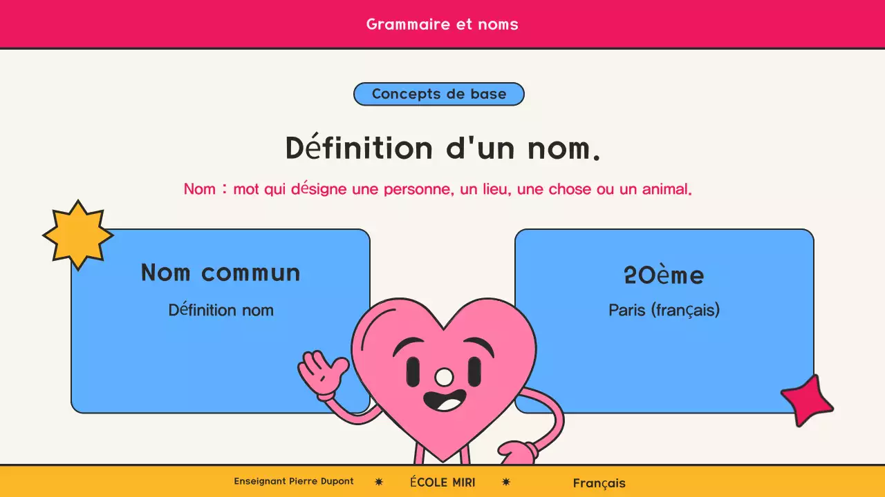 Classe de grammaire rétro rose