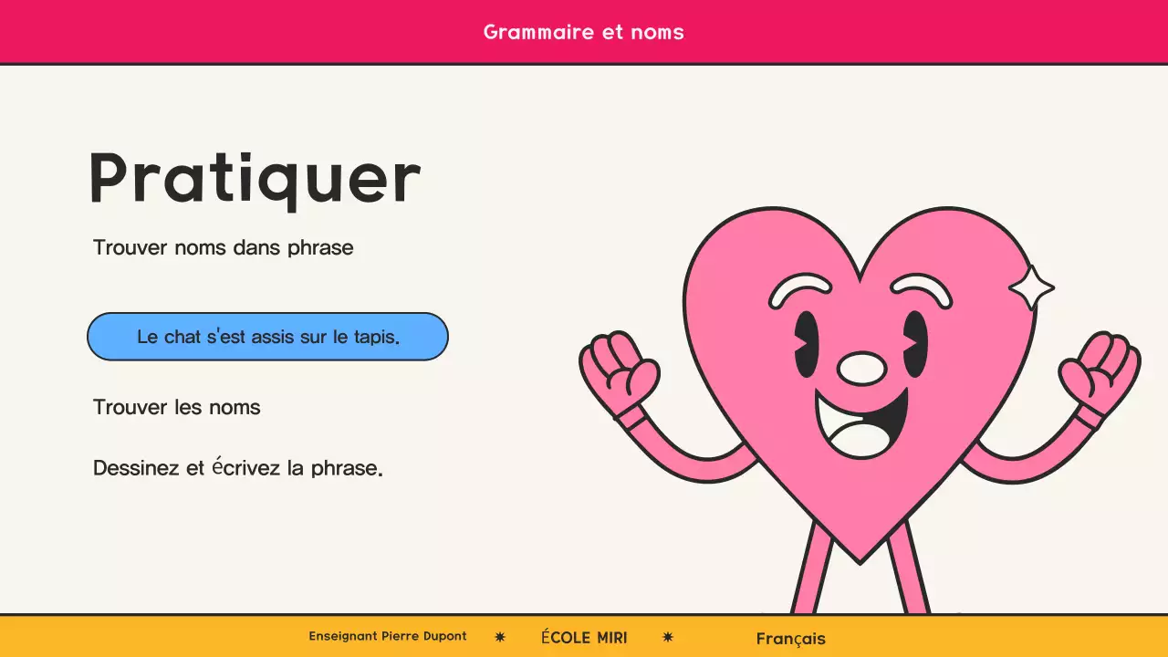 Classe de grammaire rétro rose