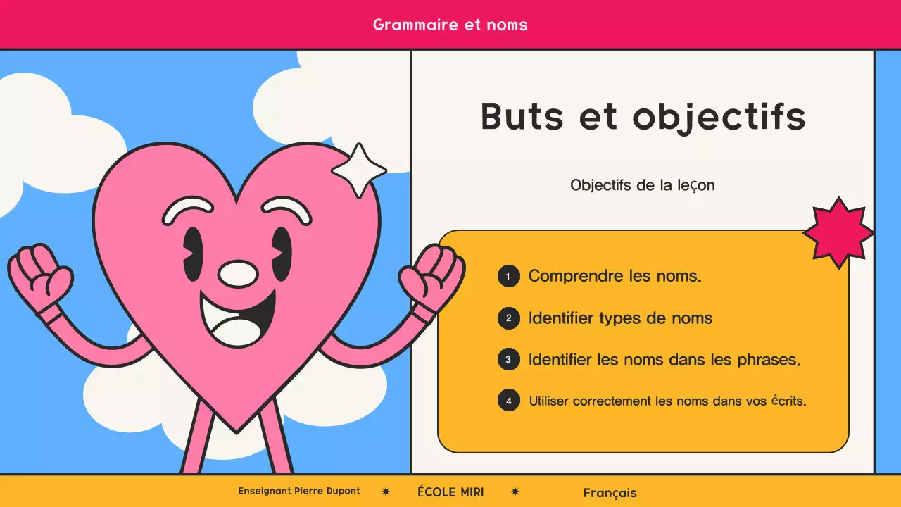 Classe de grammaire rétro rose