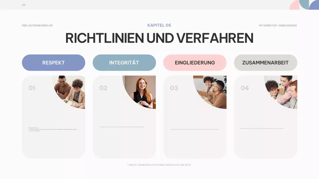 rosa lila abstrakt Leitfaden für das Onboarding von Mitarbeitern
