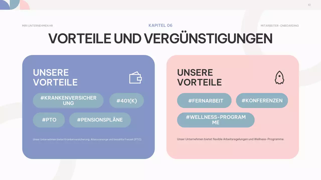 rosa lila abstrakt Leitfaden für das Onboarding von Mitarbeitern