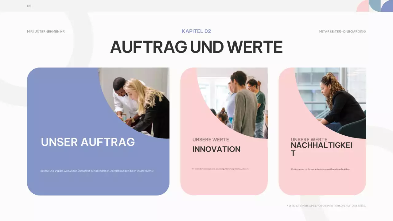 rosa lila abstrakt Leitfaden für das Onboarding von Mitarbeitern