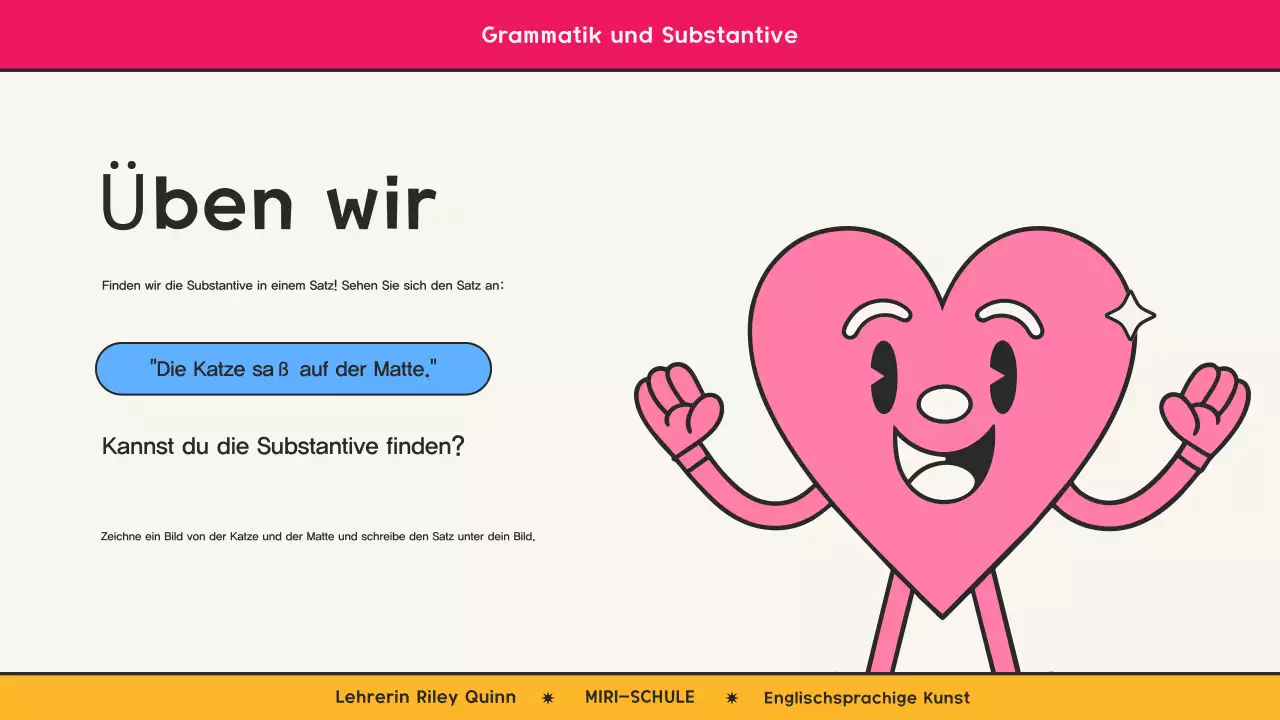 Rosa Retro-Comic-Grammatikkurs