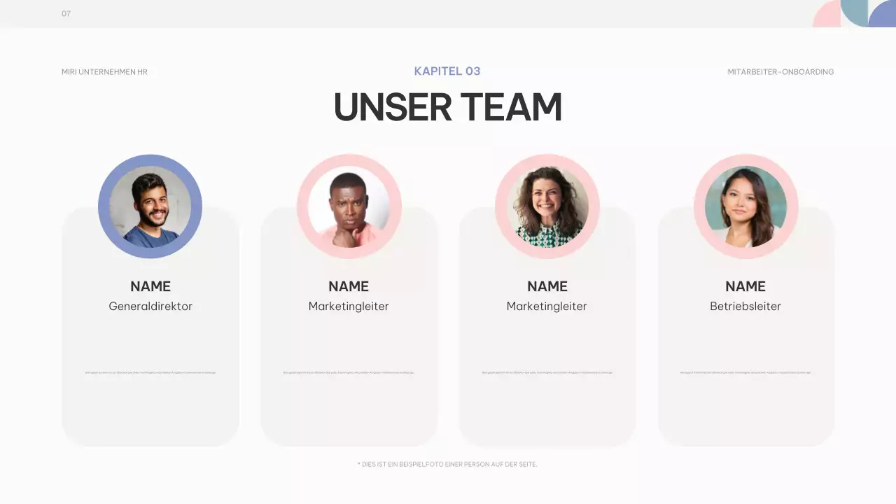 rosa lila abstrakt Leitfaden für das Onboarding von Mitarbeitern