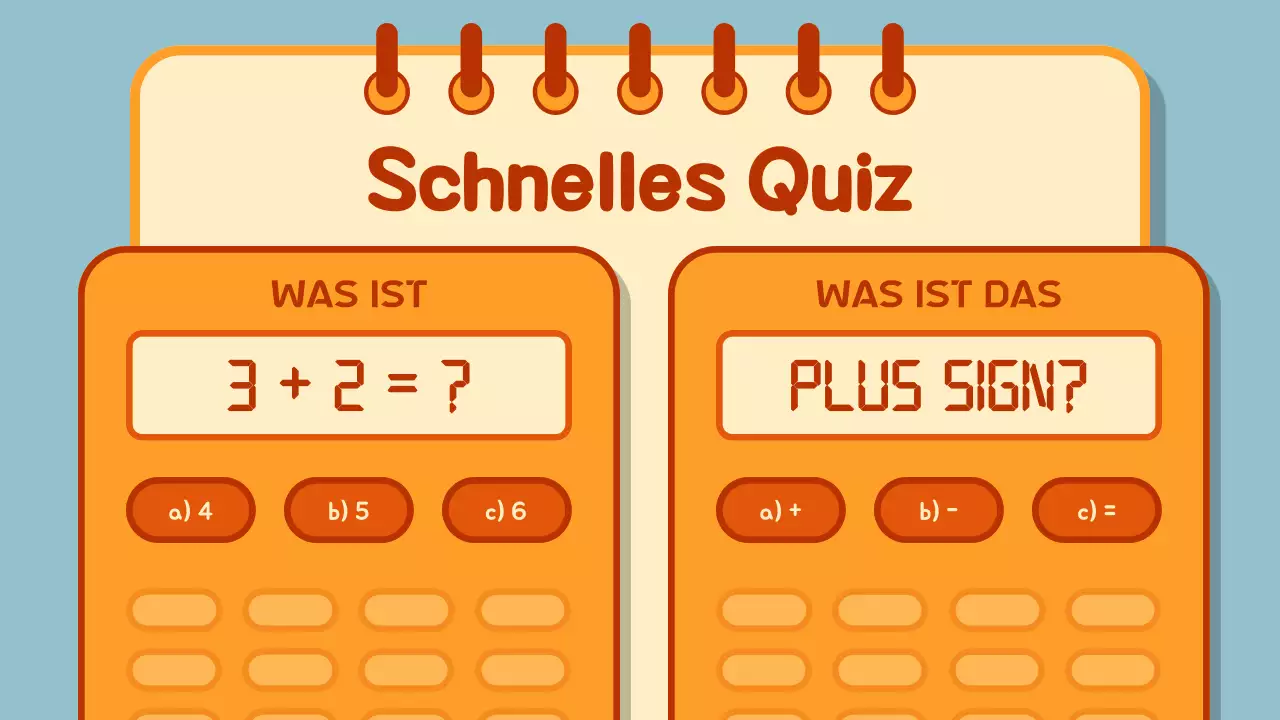 Orangene Illustration Taschenrechner Mathe Leitfaden