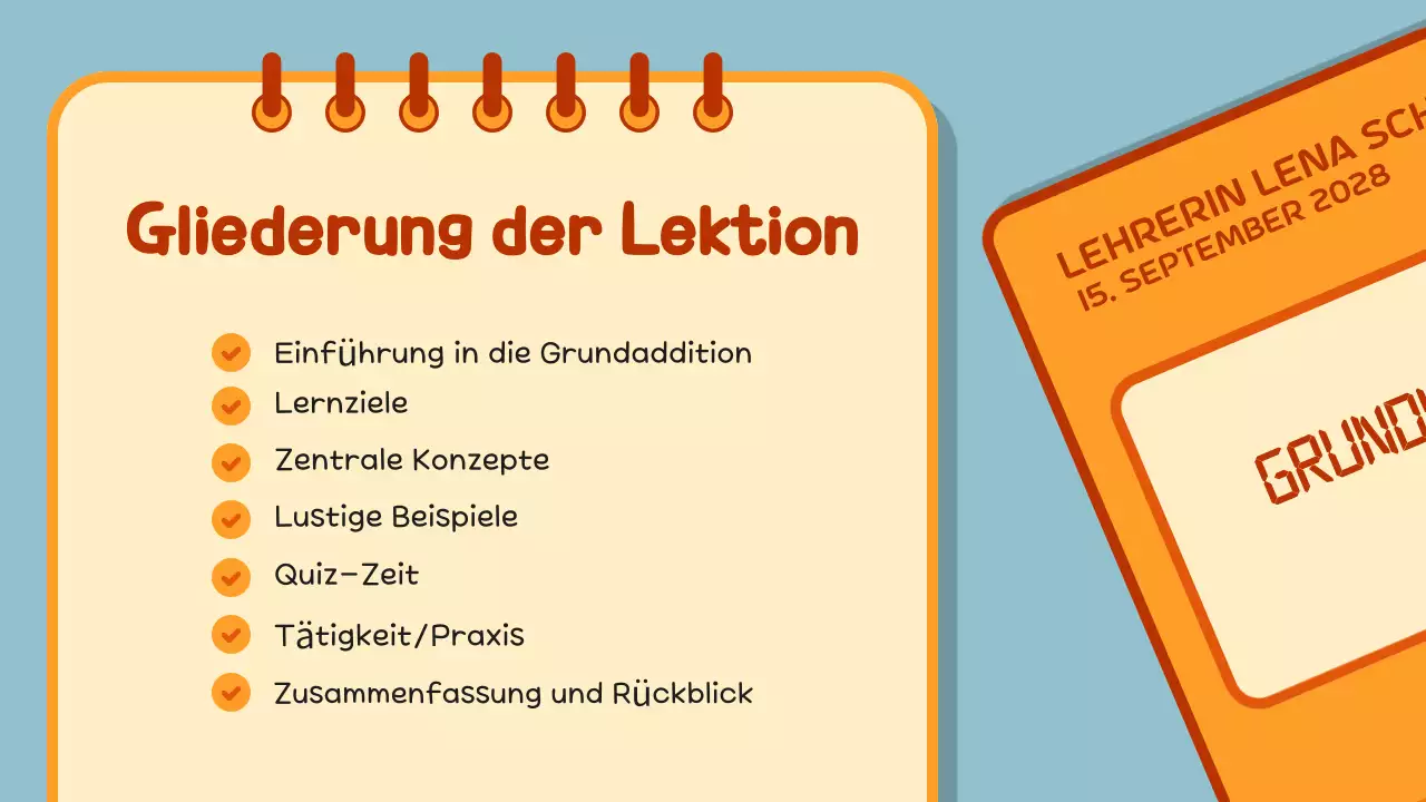 Orangene Illustration Taschenrechner Mathe Leitfaden