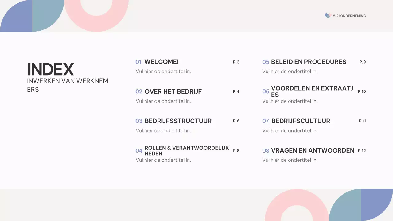 roze paars abstract onboarding gids voor werknemers