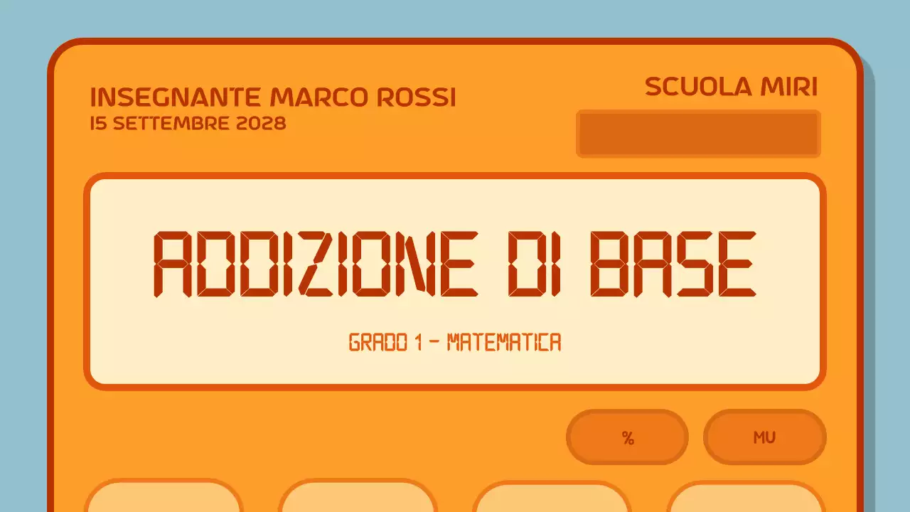 Guida matematica con illustrazione arancione