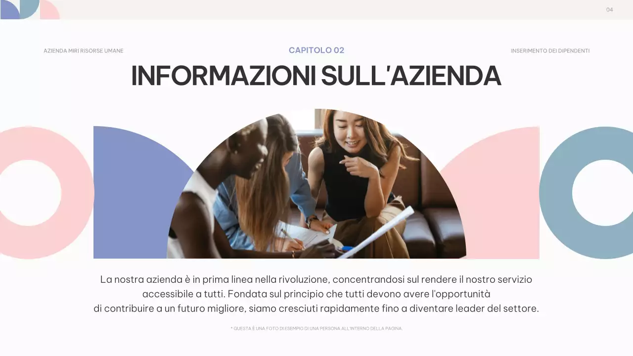 rosa viola astratto guida all'inserimento dei dipendenti