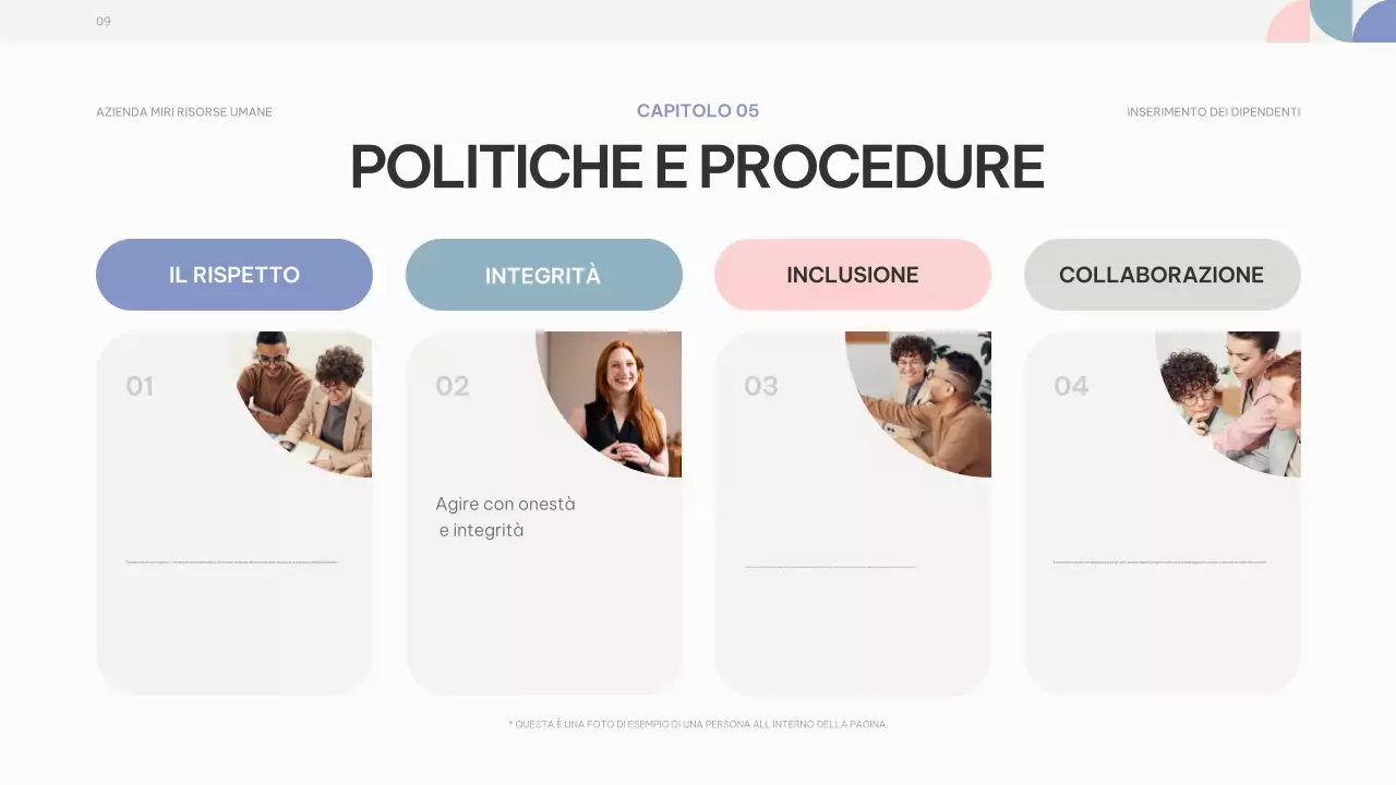 rosa viola astratto guida all'inserimento dei dipendenti