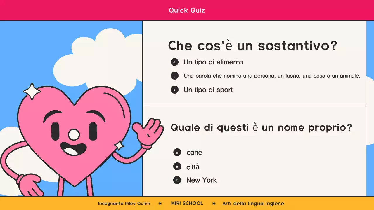 Grammatica a fumetti rosa retrò