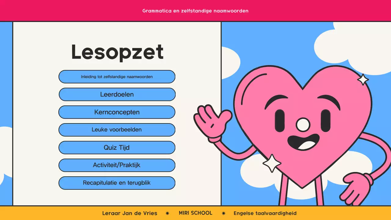 Roze retro strip grammatica