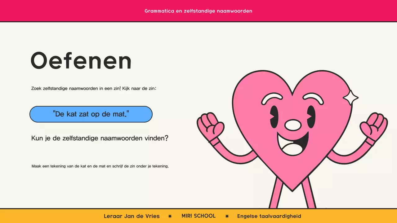 Roze retro strip grammatica